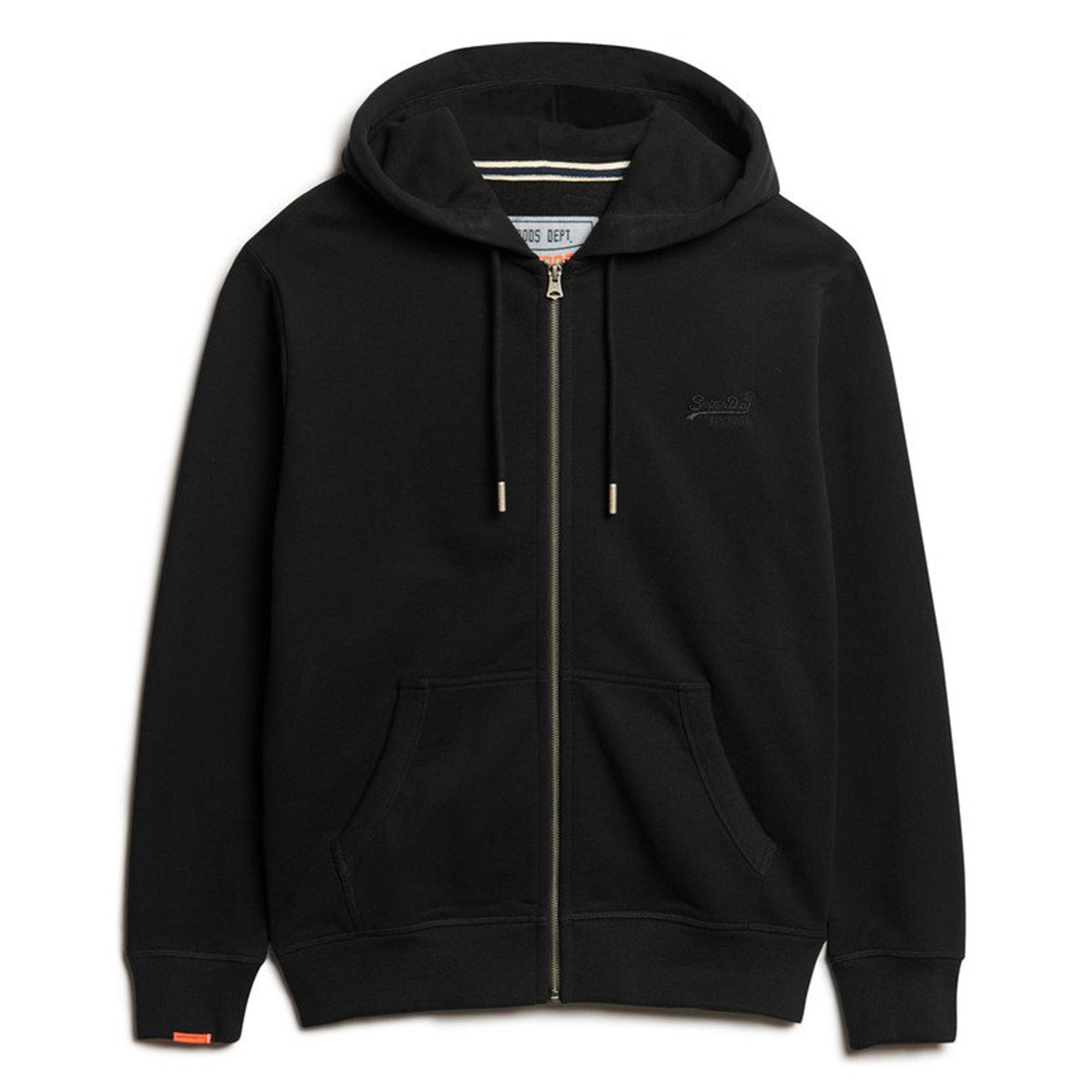 Superdry men's sweat jacket - Essential Logo Zip Hoodie, hooded, single-coloured