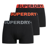 Superdry Herren Boxershorts, 3er Pack - Trunk Triple Pack, Logobund, Cotton Stretch