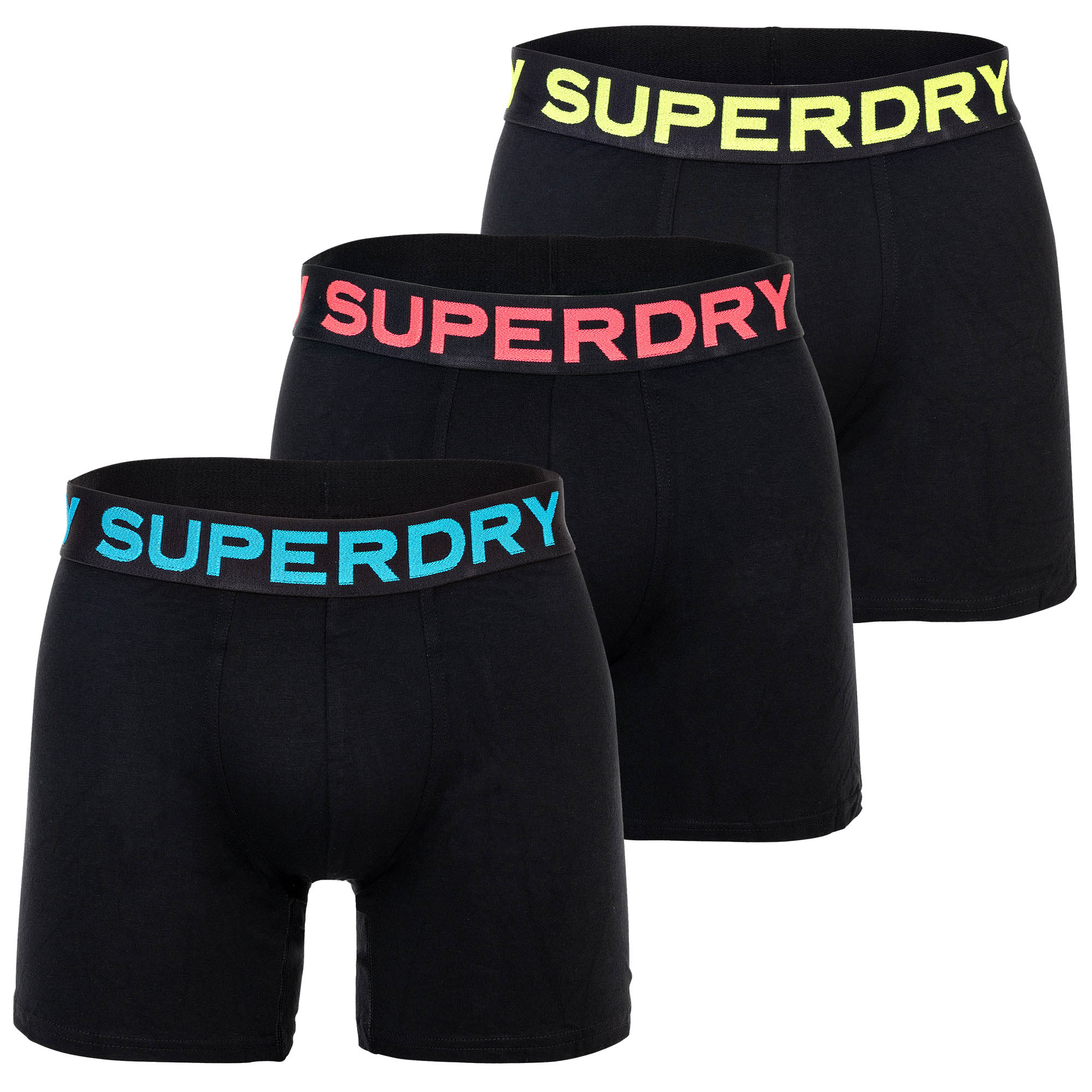 Superdry Herren Boxershorts, 3er Pack - Boxer Triple Pack, Logobund, Cotton Stretch