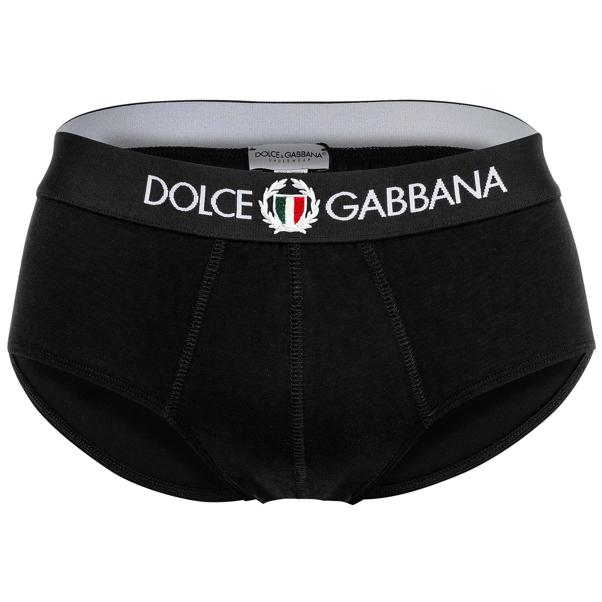 DOLCE & GABBANA Men's Briefs - Continuative Briefs Brando, Tricolour Crest Logo