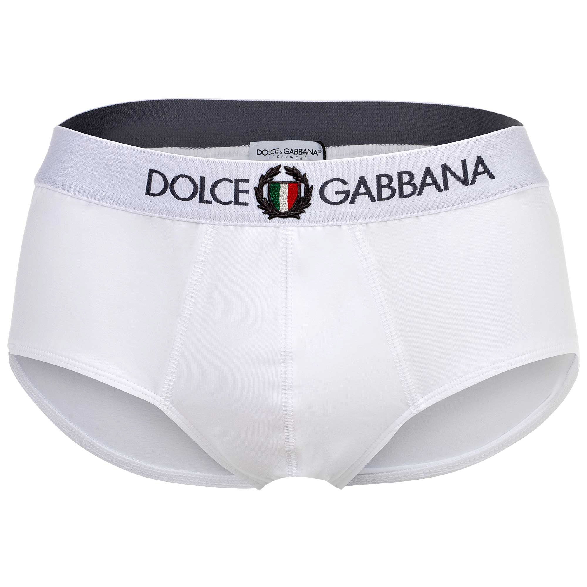 DOLCE & GABBANA Men's Briefs - Continuative Briefs Brando, Tricolour Crest Logo