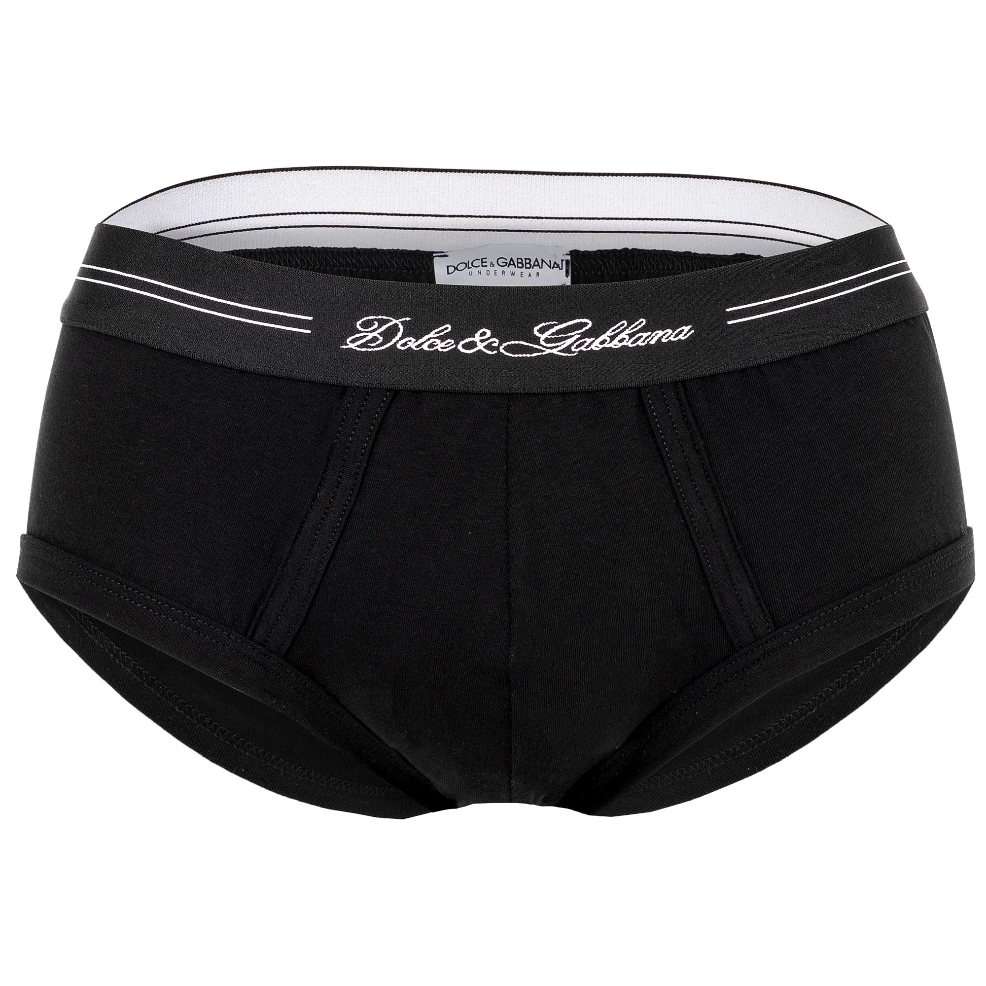 DOLCE & GABBANA Men's Briefs - Brando, Stretch Jersey, Logo Lettering, Plain Colour