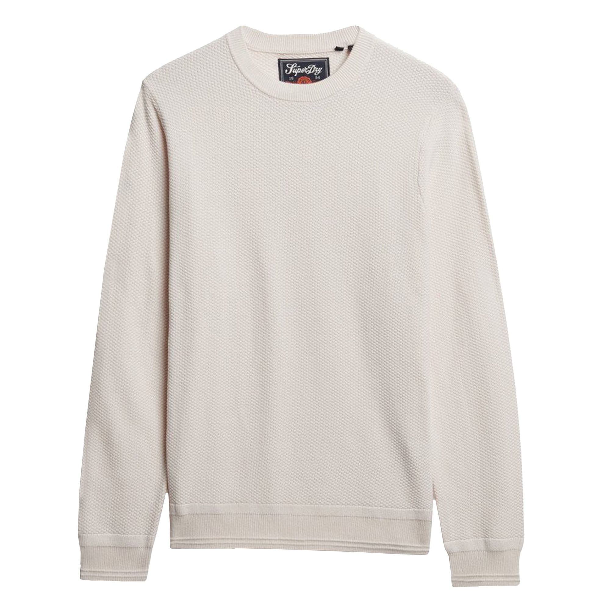 Superdry Herren Strickpullover - Cotton Texture Jumper, Pullover, Rundhals, einfarbig