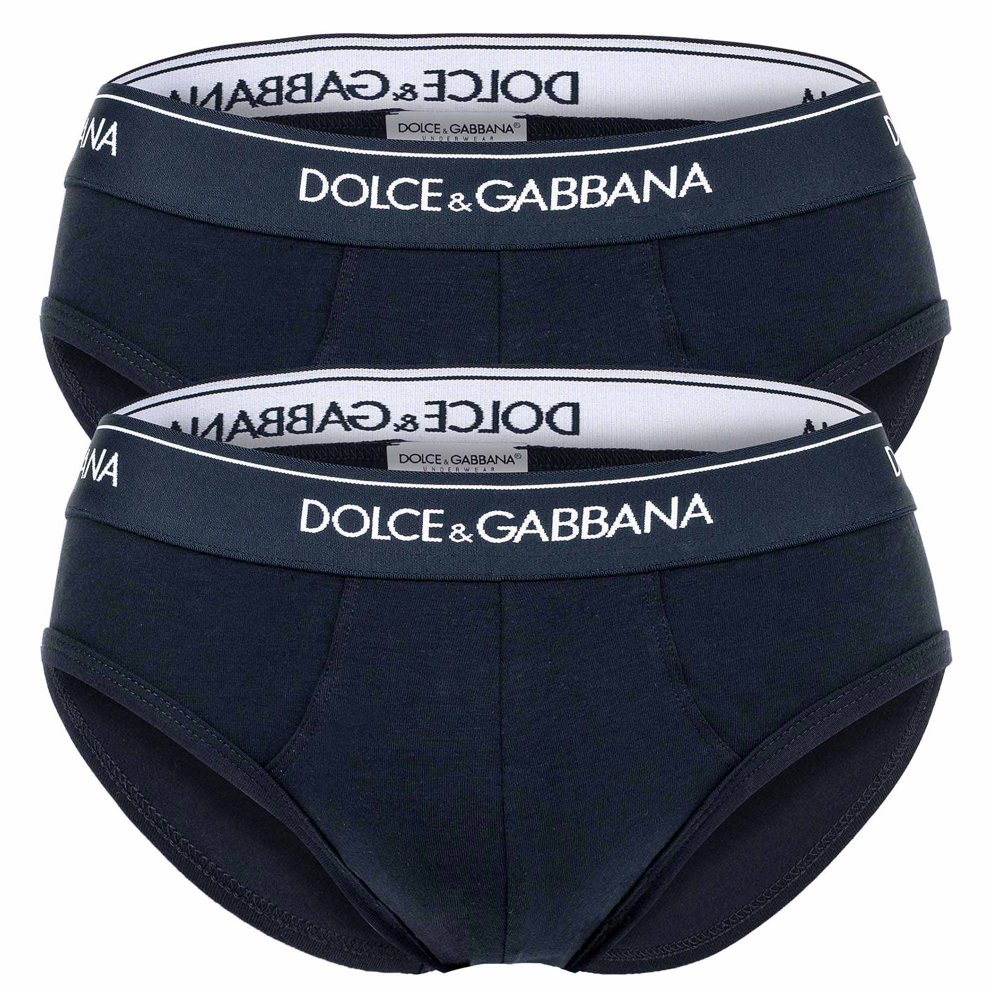 DOLCE & GABBANA Men's Briefs, Pack of 2 - Continuative Medio Brief, Stretch Cotton