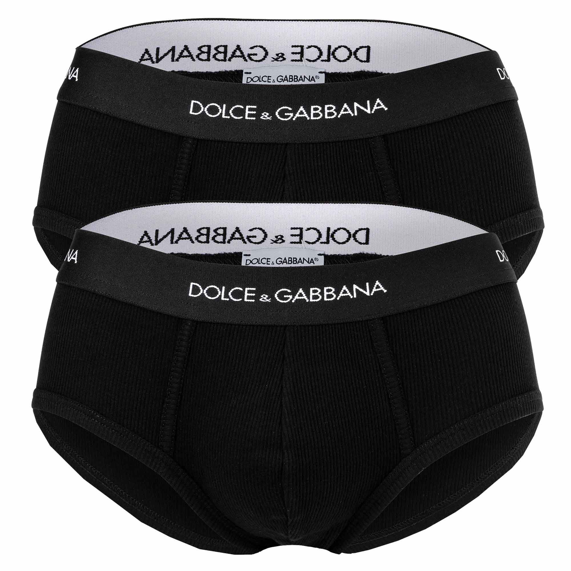 DOLCE & GABBANA men's briefs, 2-pack - ‘Brando’ briefs, logo waistband, cotton