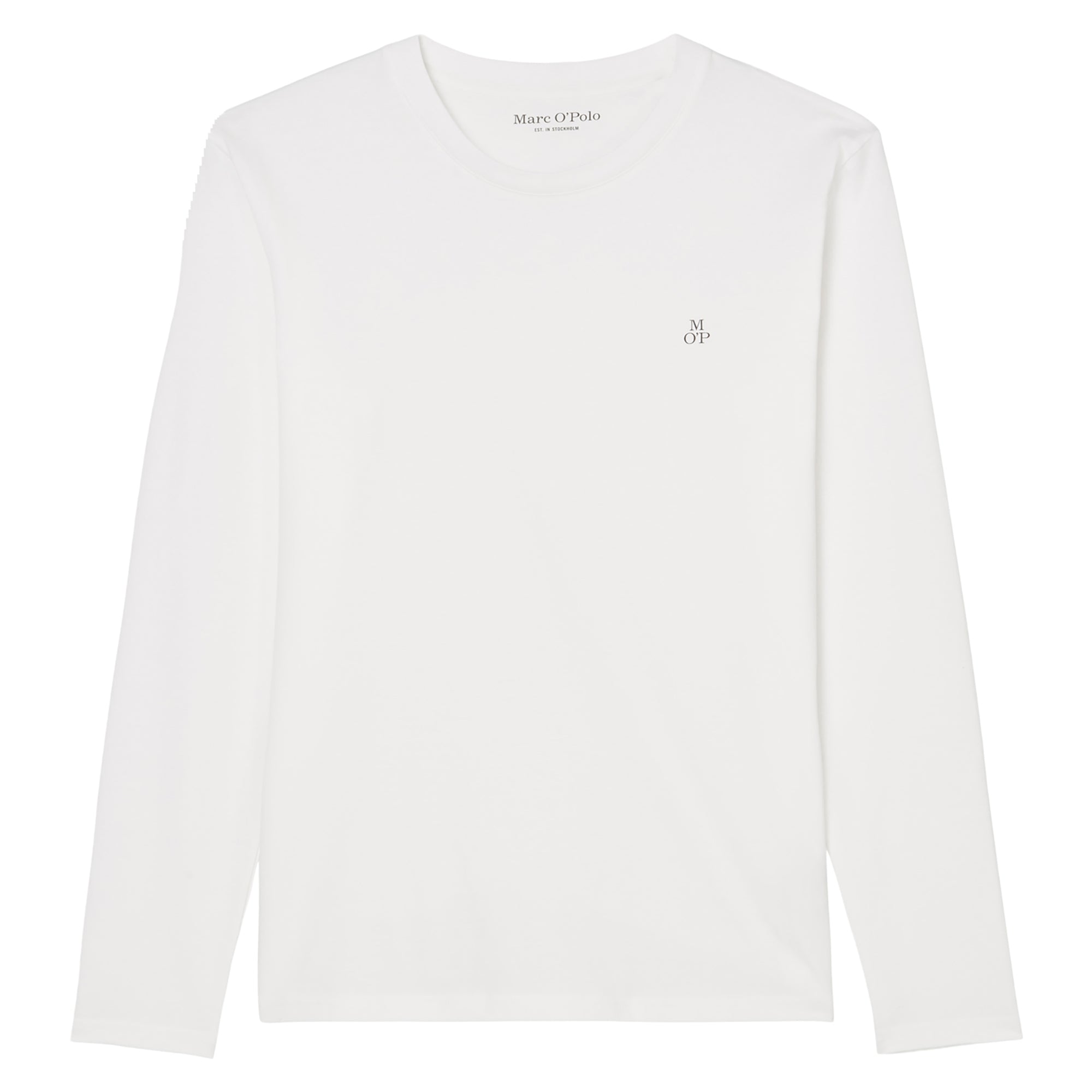 Marc O'Polo Men's Long Sleeve Shirt - Small Logo, Shaped Fit, Cotton, Logo Print, Plain