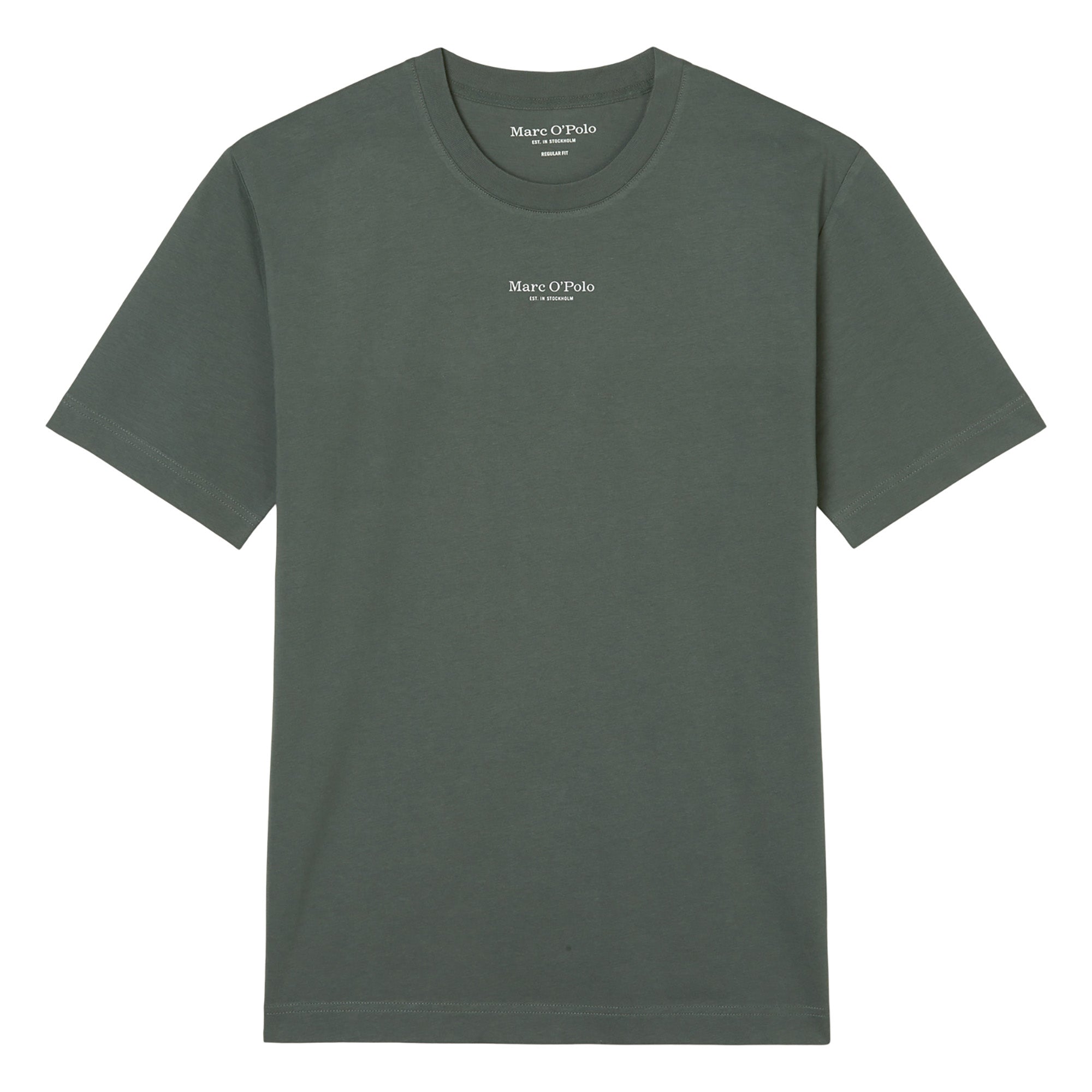 Marc O'Polo Herren T-Shirt - Medium-Logo, Regular Fit, Baumwolle, Logoprint, uni