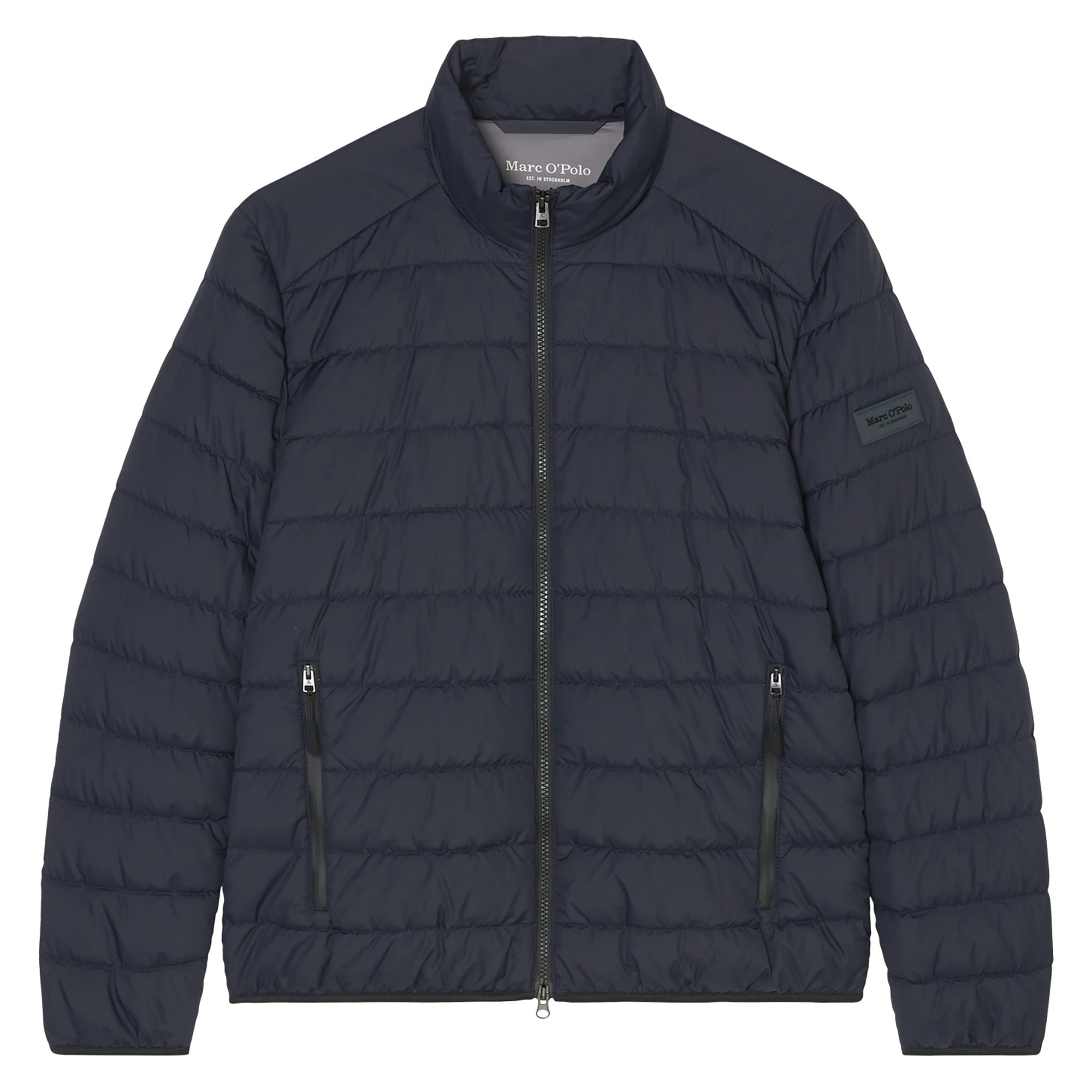 Marc O'Polo Herren Steppjacke - Woven Outdoor Jackets, Stehkragen, Zipper, uni