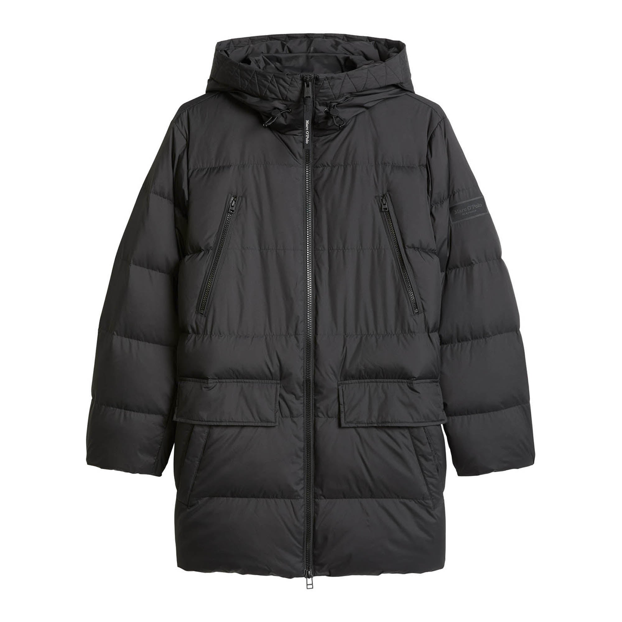 Marc O'Polo Men’s Winter Coat - Long Puffer Jacket, Down Coat, Hood, Water-Repellent