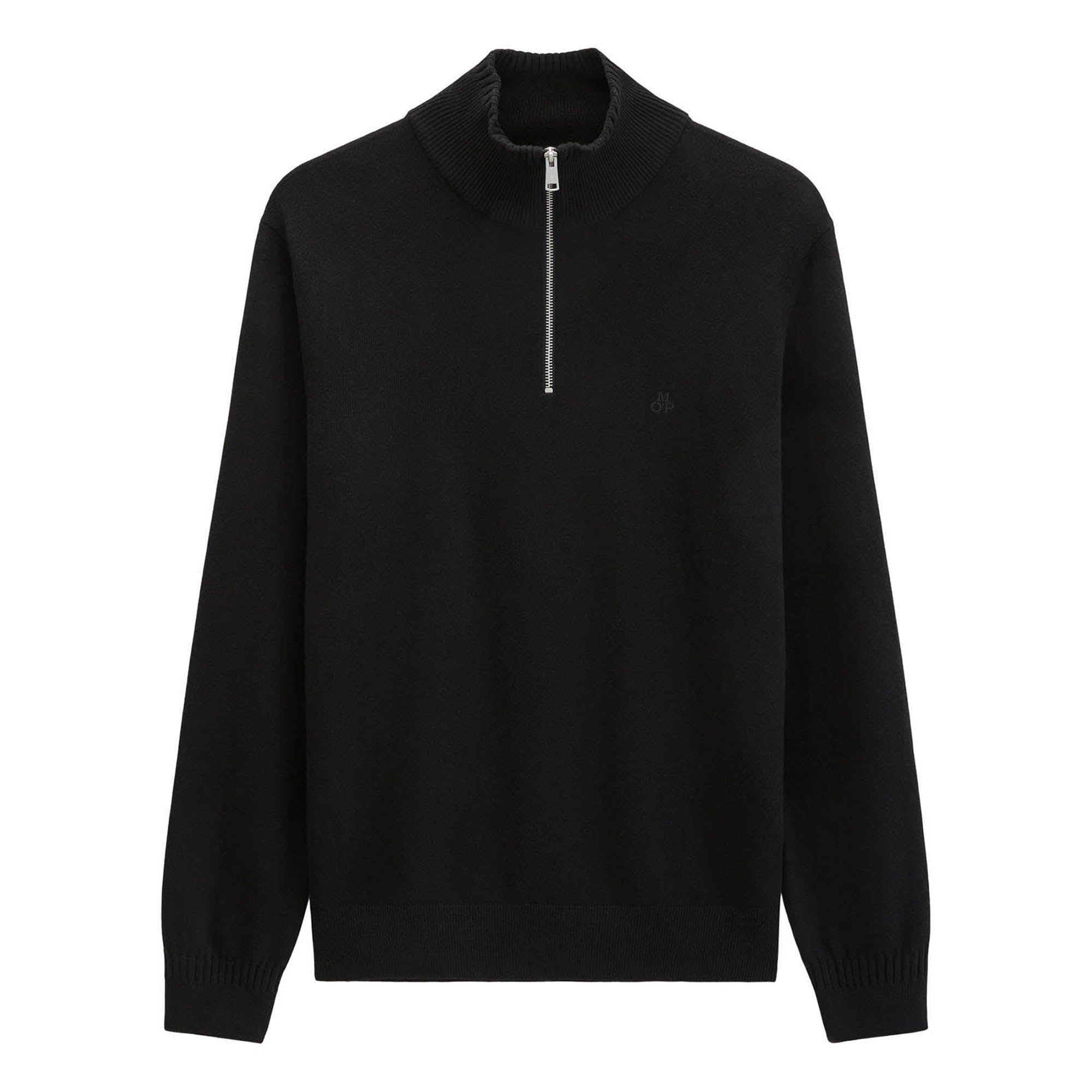 Marc O'Polo Men’s Knit Sweater with Troyer Collar - Knit Pullover, Regular Fit, Cotton-Virgin Wool Blend