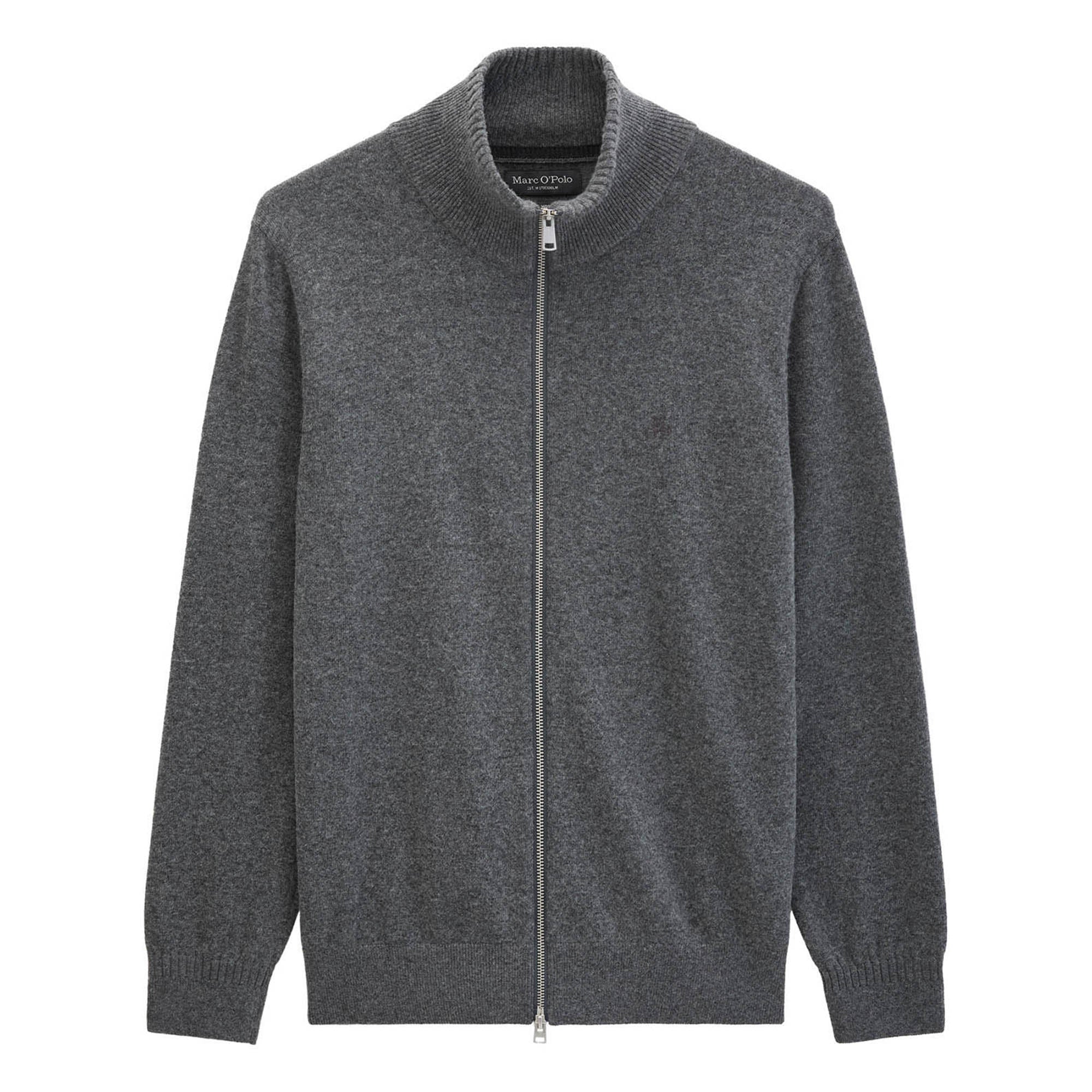 Marc O'Polo Men’s Knit Cardigan with Stand-Up Collar - Knit Cardigan, Regular Fit, Cotton-Virgin Wool Blend