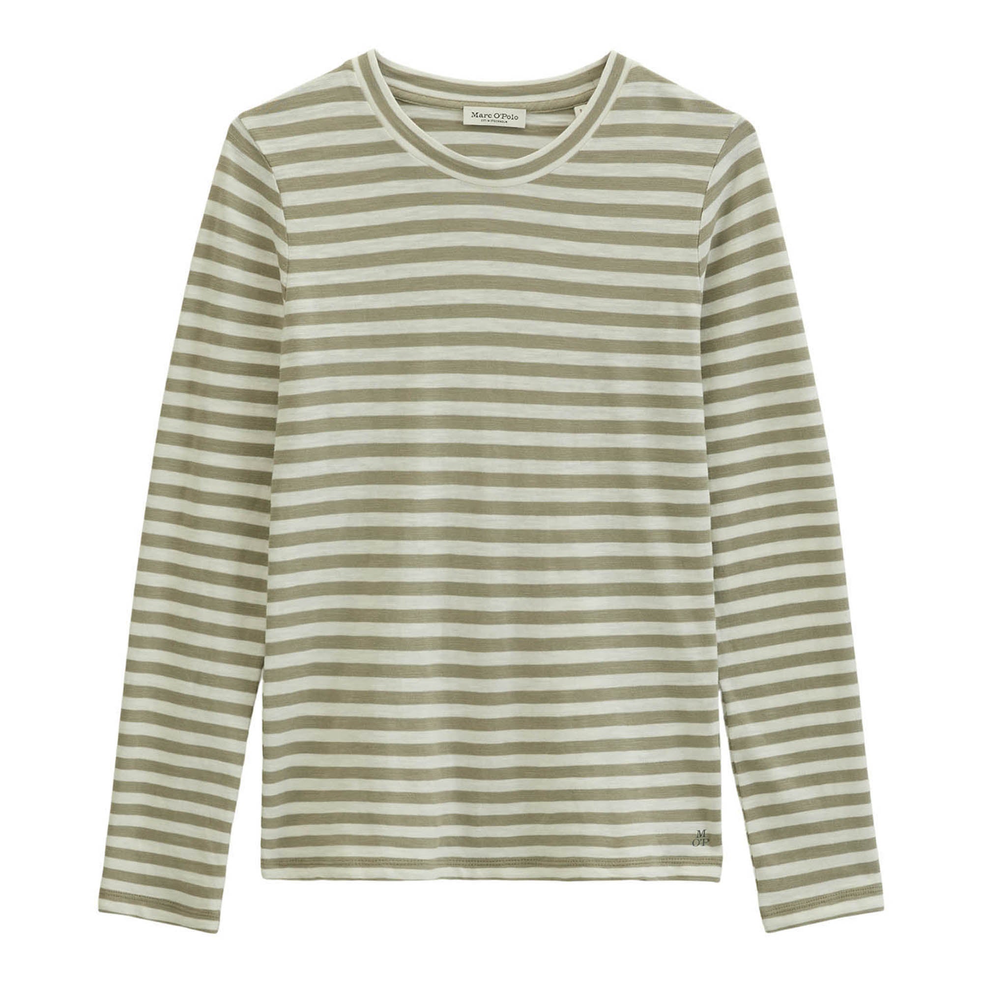 Marc O'Polo Damen Langarmshirt - Jersey T-Shirts Longsleeve, Ringelshirt, Rundhals, Baumwolle