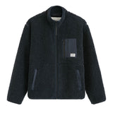Marc O'Polo Denim Men’s Teddy Fleece Jacket - Woven Outdoor Jacket, Stand-Up Collar, Zip Fastening