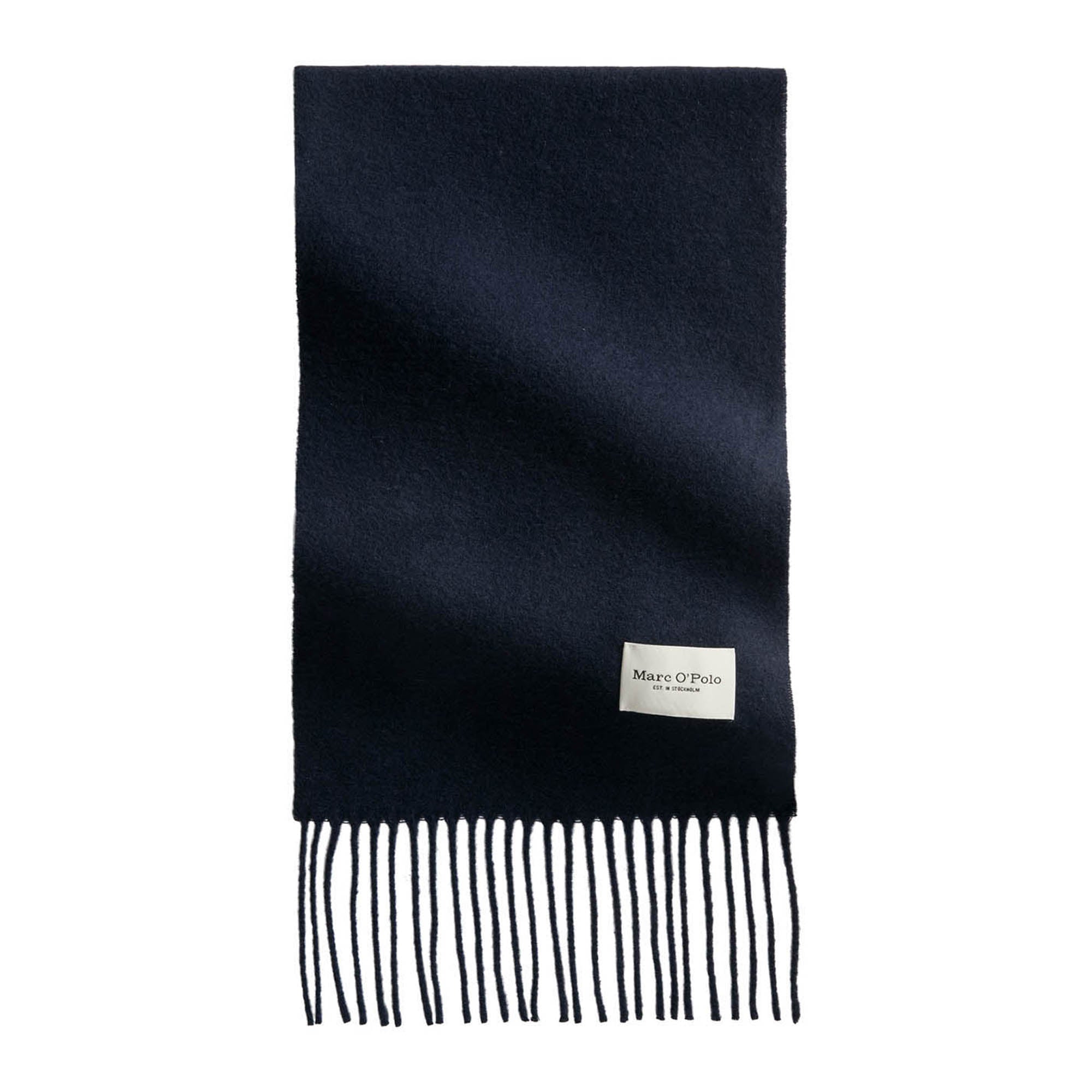 Marc O'Polo Damen Schal - Scarf, gewebter Wollschal, Twill, lange Fransen, ca. 30 x 190 cm