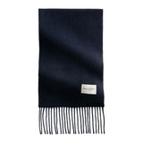 Marc O'Polo Damen Schal - Scarf, gewebter Wollschal, Twill, lange Fransen, ca. 30 x 190 cm