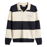 Marc O'Polo Denim Men’s Polo Sweatshirt - Sweat Troyer, Block Stripes, Cotton, Relaxed Fit