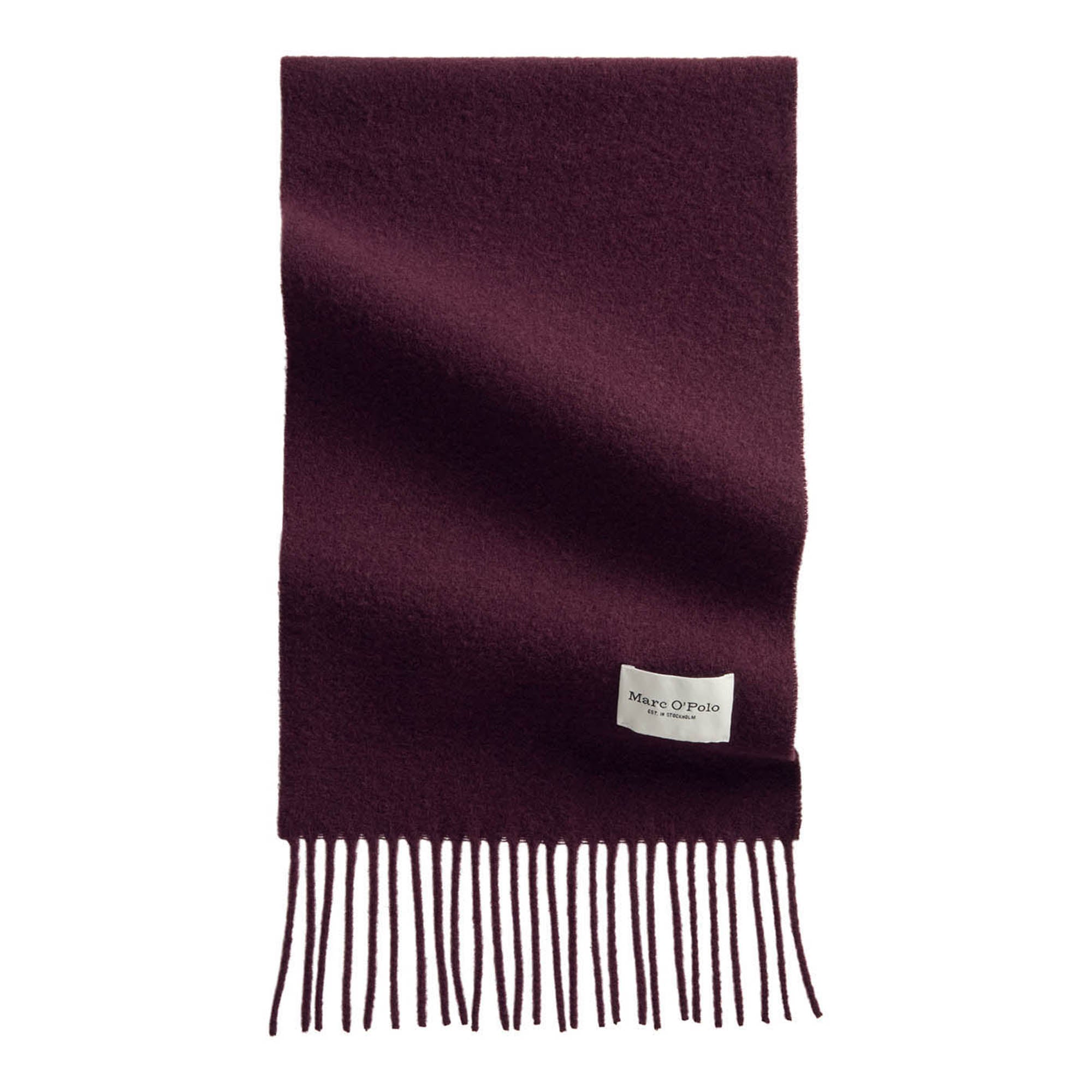 Marc O'Polo Damen Schal - Scarf, gewebter Wollschal, Twill, lange Fransen, ca. 30 x 190 cm