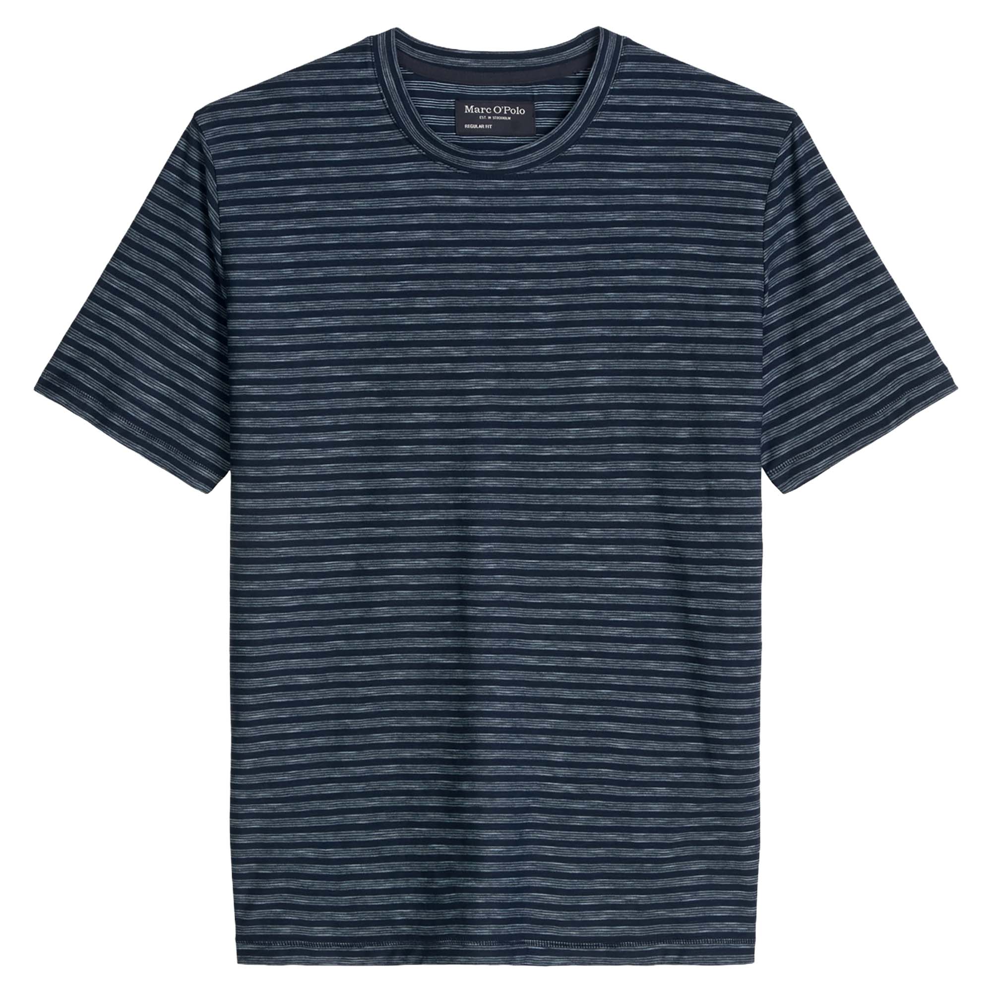 Marc O'Polo Men's T-shirt, striped – slub jersey, crew neck, regular fit, cotton