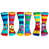United Oddsocks Kinder Socken, 6 individuelle Socken - Geschenkbox, Motivsocken