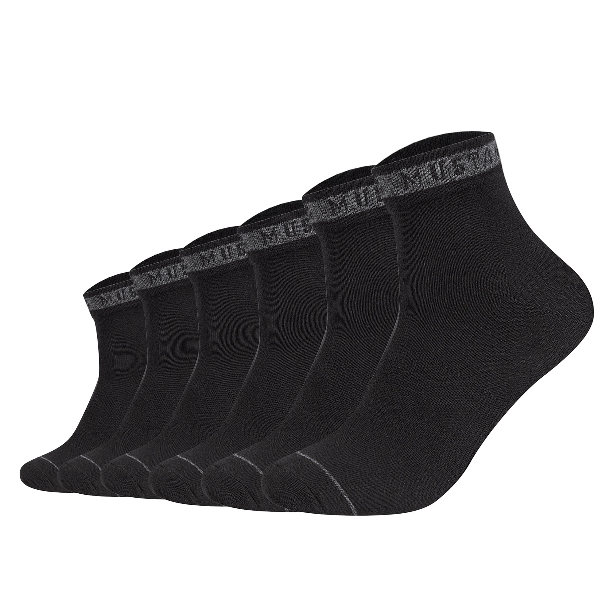 Mustang Herren Quartersocken, 6er Pack - Casual Organic Cotton Quarter, uni