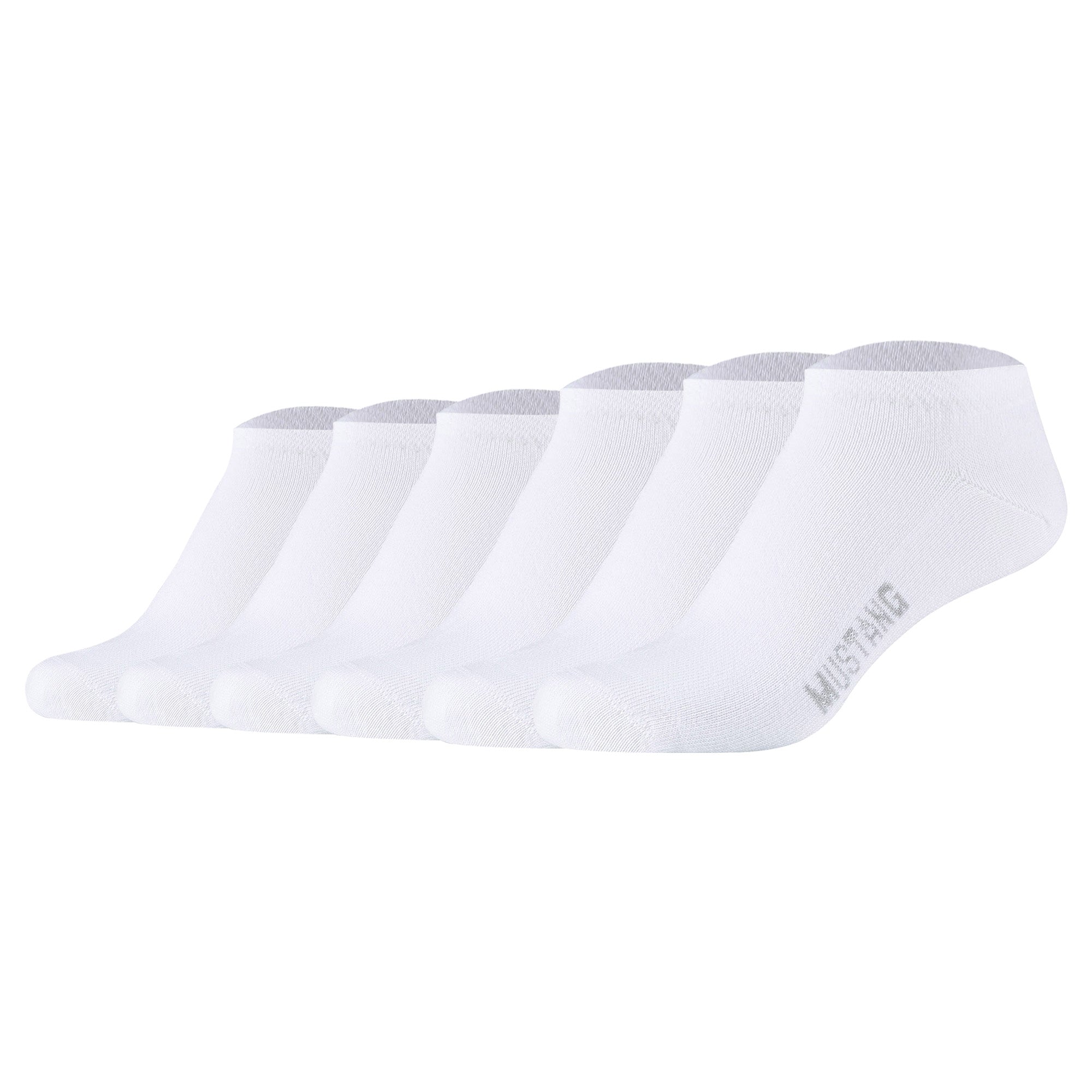 Mustang Women's Sneaker Socks, Pack of 6 - Casual Organic Cotton Sneaker, plain