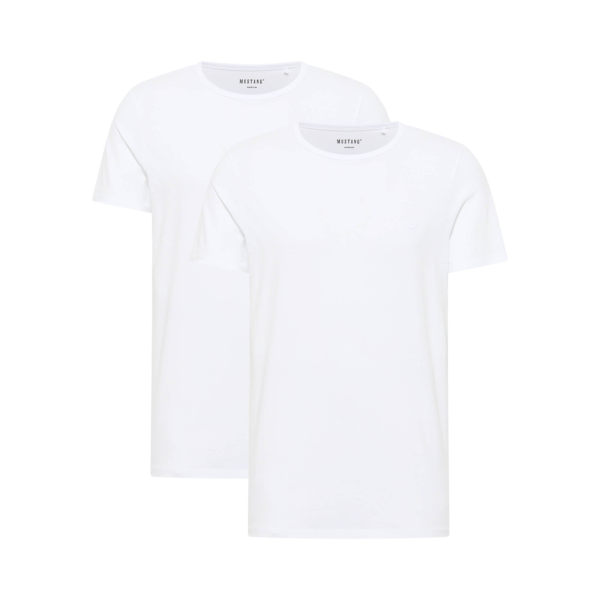 MUSTANG Herren T-Shirts, 2er Pack - Allen, Bio-Baumwolle, Single Jersey, Rundhals