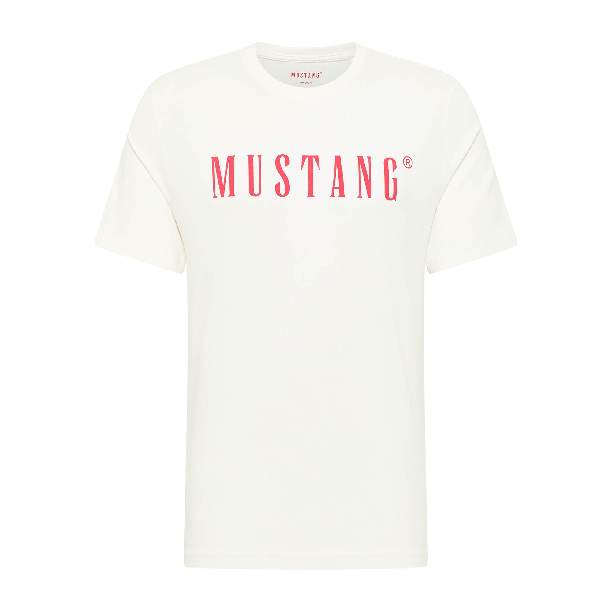 MUSTANG Herren T-Shirt - Austin, Big Logo, Bio-Baumwolle, Single Jersey