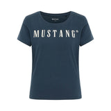 MUSTANG Damen T-Shirt - Alma, Baumwolle, Rundhals, Logo