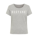 MUSTANG Damen T-Shirt - Alma, Baumwolle, Rundhals, Logo