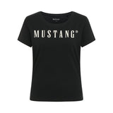 MUSTANG Damen T-Shirt - Alma, Baumwolle, Rundhals, Logo