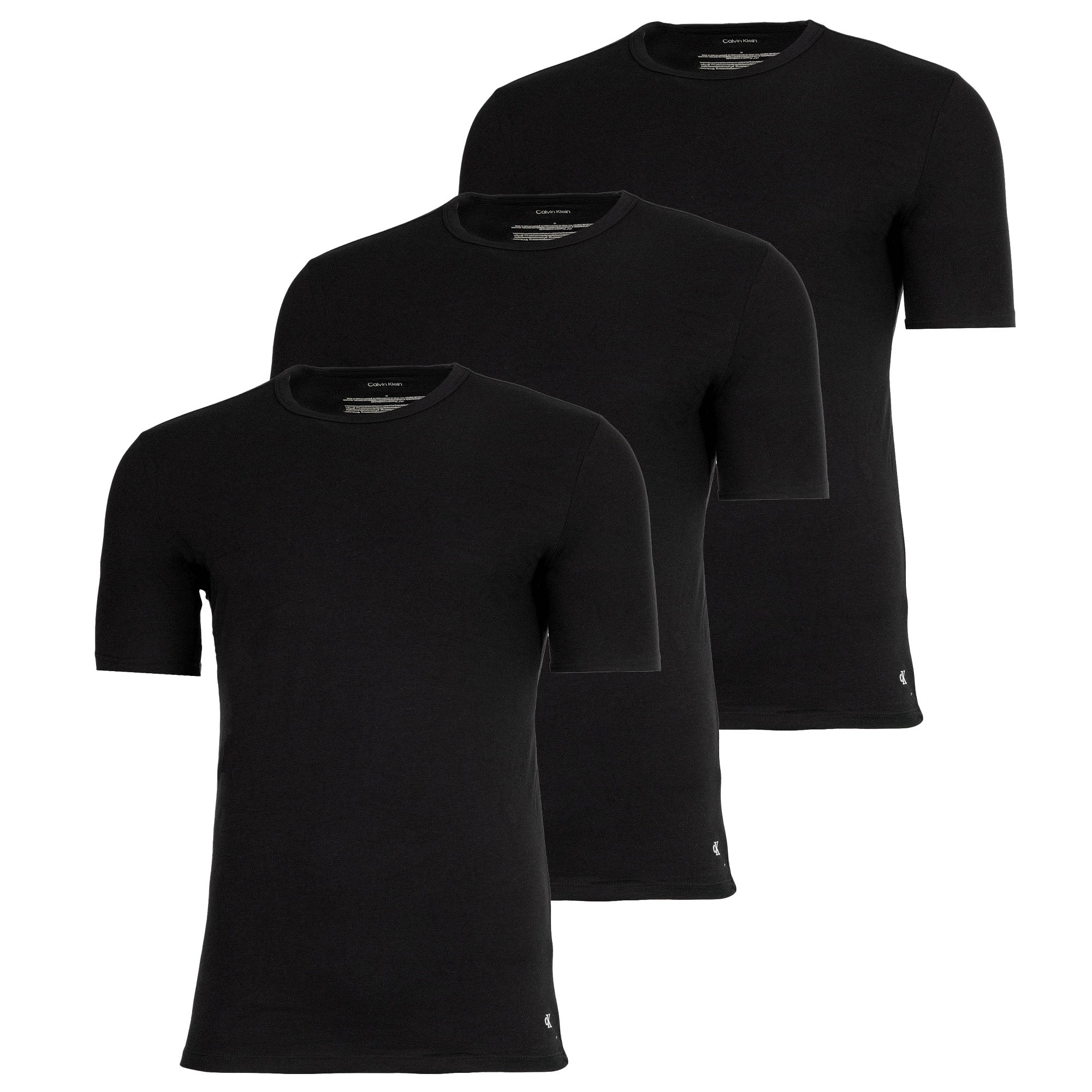 Calvin Klein Herren T-Shirt, 3er Pack - Icon Stretch, Rundhals, Mikrofaser