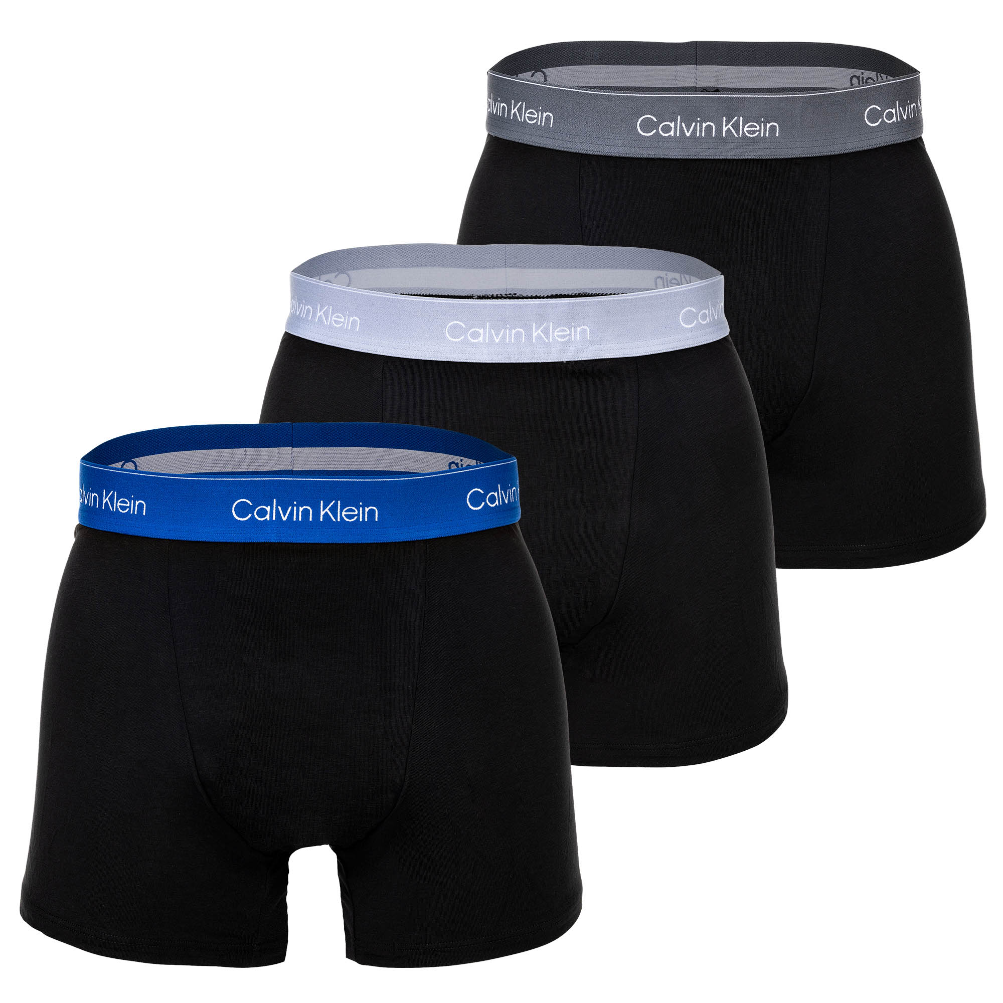 Calvin Klein Herren Boxershorts, 3er Pack - Relaxed Trunk, Icon Stretch, Logobund