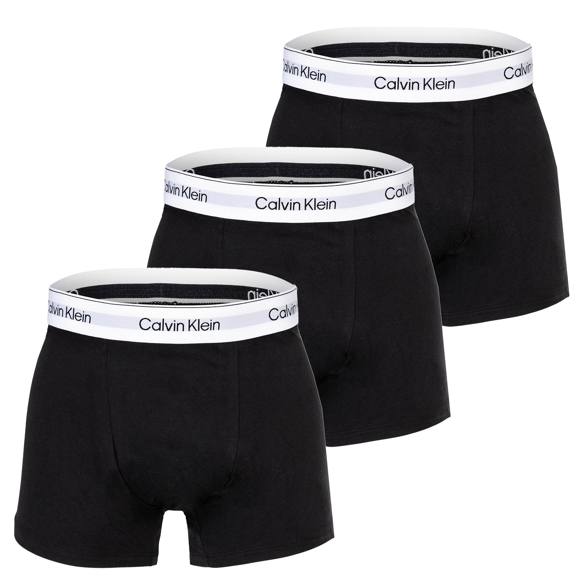 Calvin Klein Herren Boxershorts, 3er Pack - Relaxed Trunk, Icon Stretch, Logobund