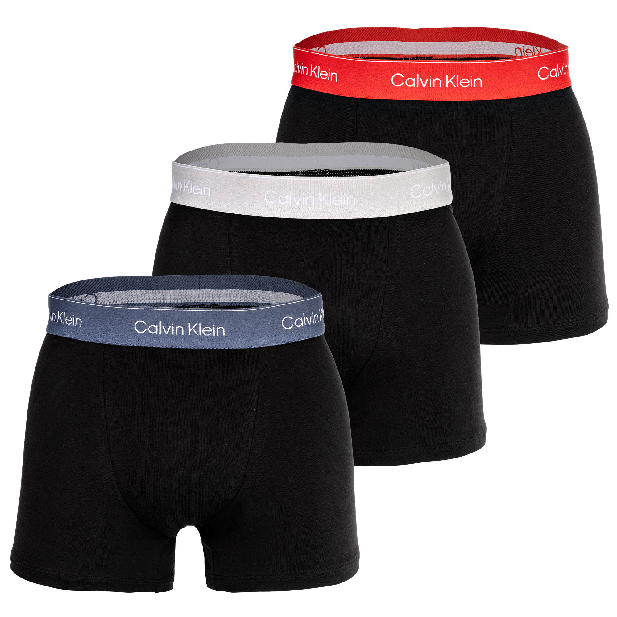 Calvin Klein Herren Boxershorts, 3er Pack - Relaxed Trunk, Icon Stretch, Logobund
