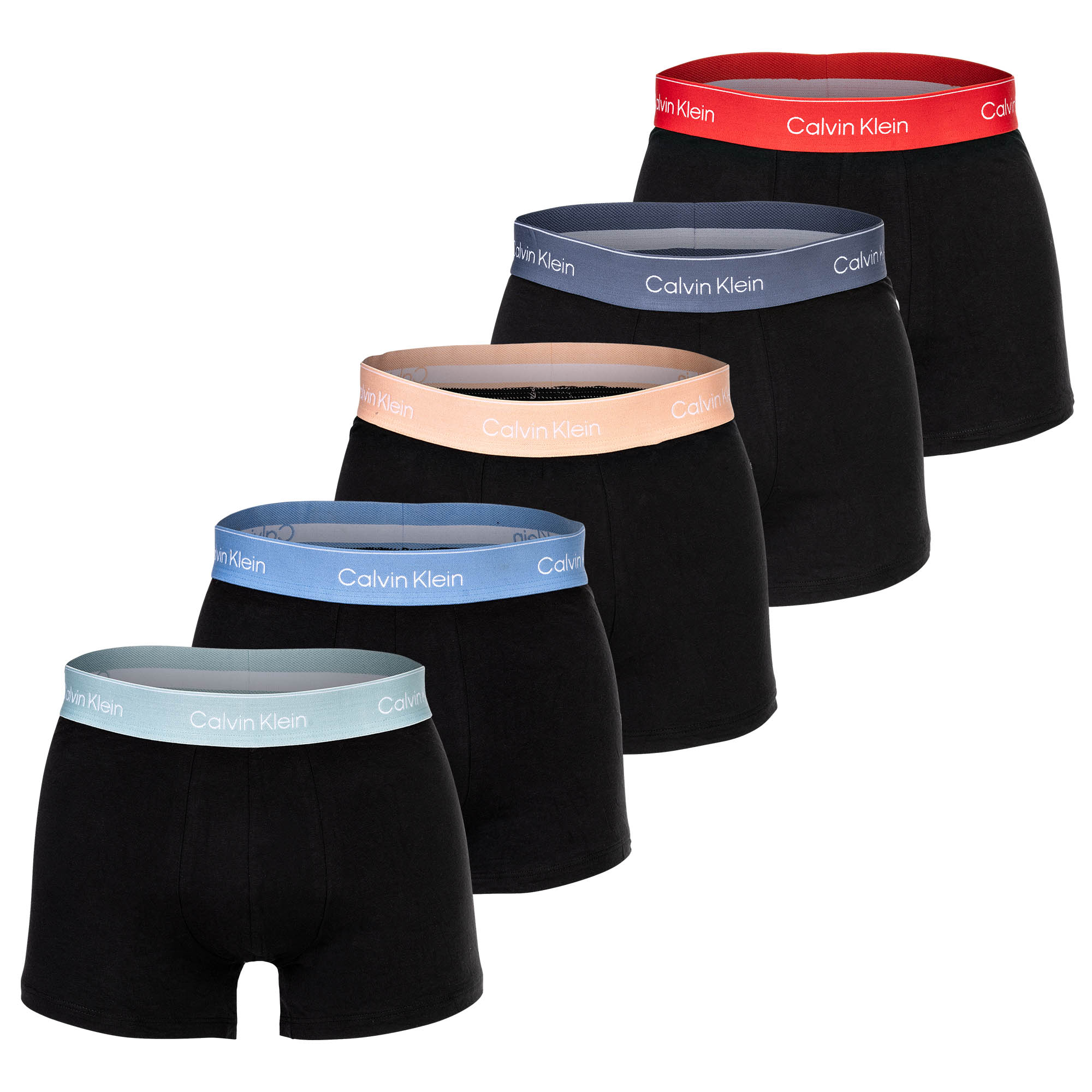 Calvin Klein Herren Boxershorts, 5er Pack - Trunks, Icon Stretch, Logobund