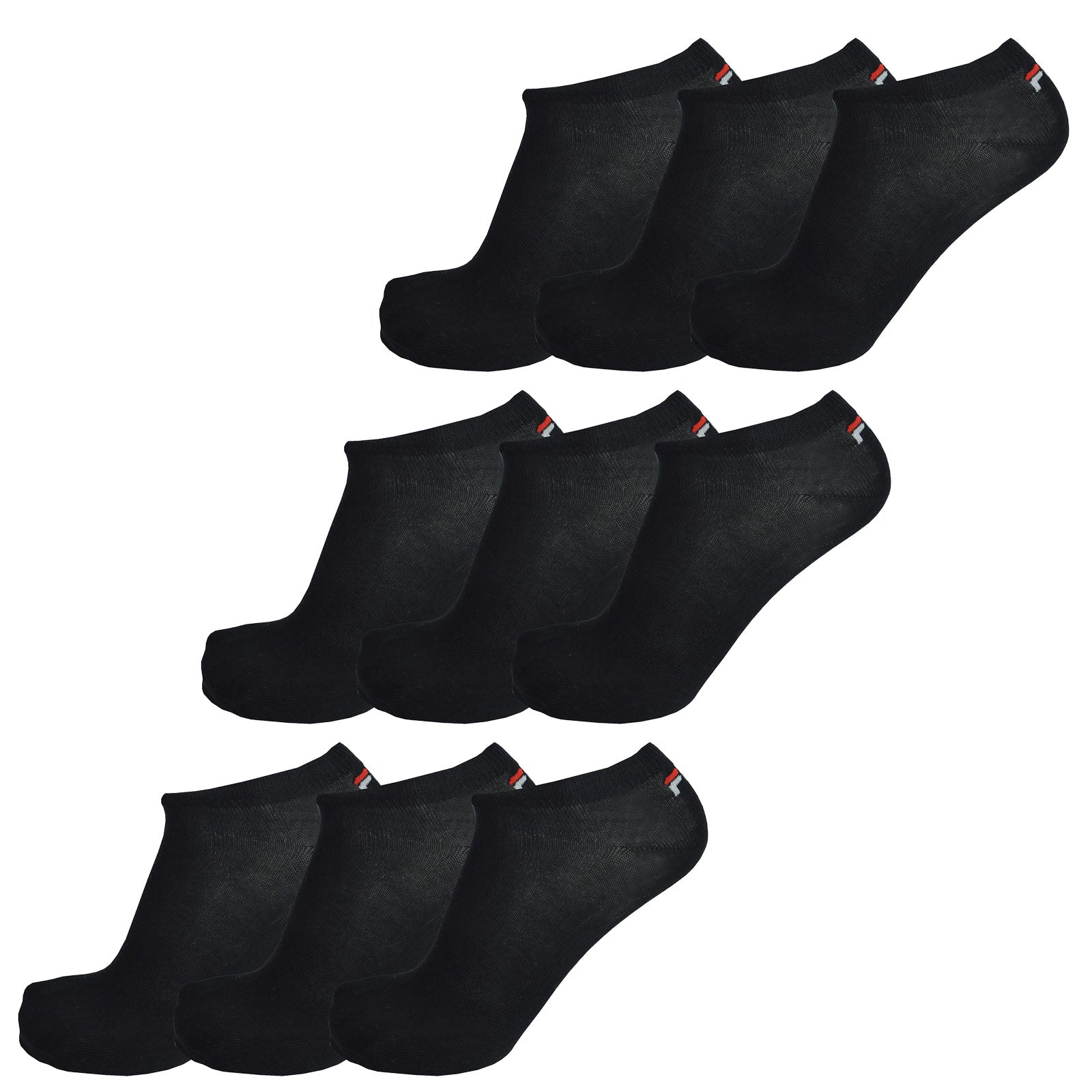 Fila 9 Paar Socken, Invisible Sneakers Unisex, einfarbig, 35-46 (3x 3er Pack)