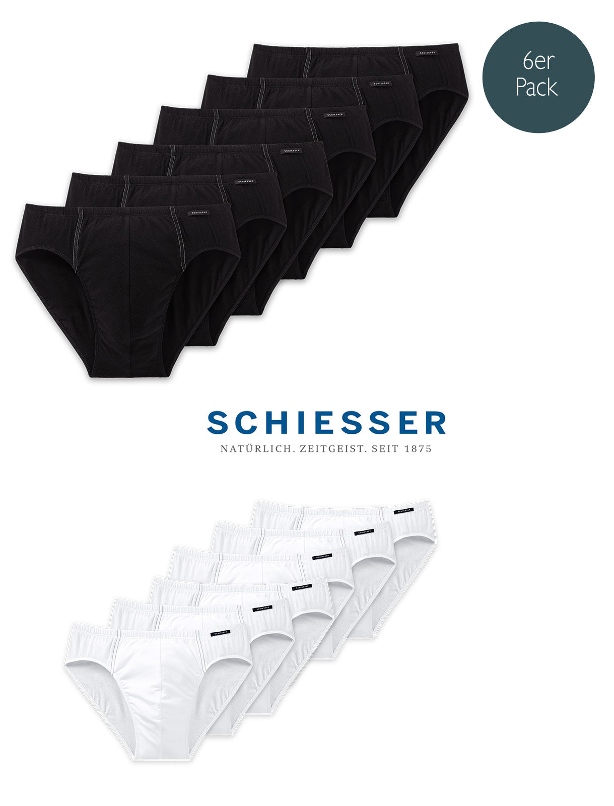Schiesser Herren Supermini 6er Pack, 6 Slips im Vorteilspack, S,M,L,XL,XXL