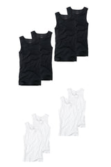 TOM TAILOR Herren Tanktop, 4er Pack - Unterhemd, Garron S, einfarbig, Vorteilspack
