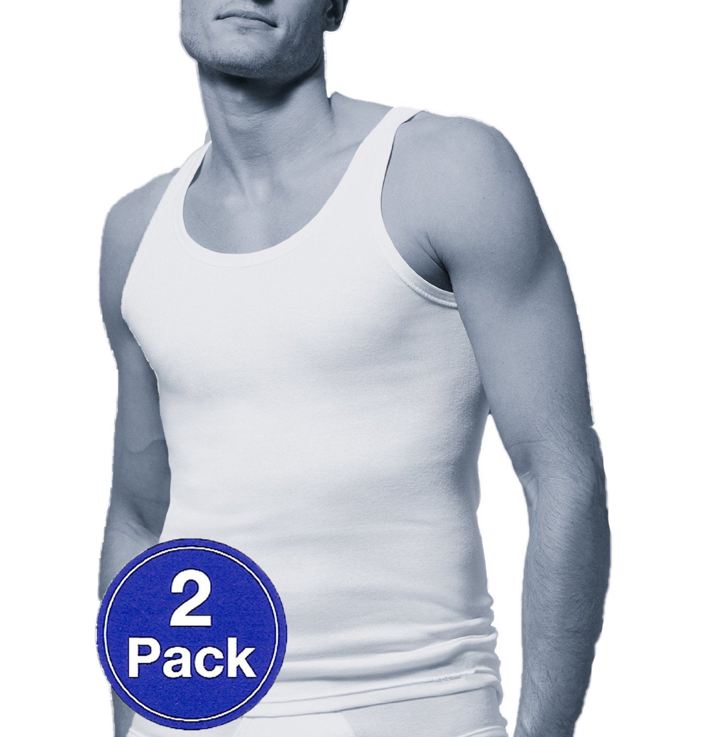 Schiesser 2 Stück ( Doppelpack ) Herren Unterhemd Sportjacke Feinripp - Weiß