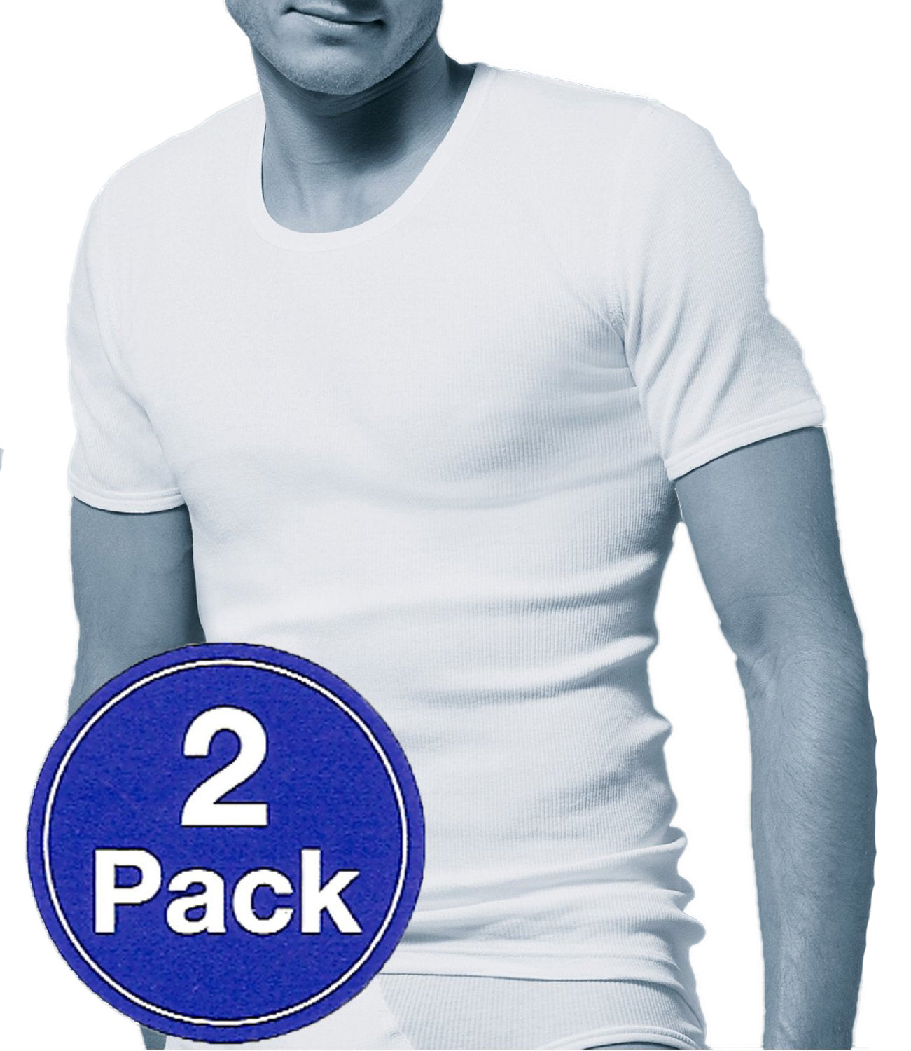 Schiesser 2 Stück ( Doppelpack ) Herren 1/2 Arm Unterhemd Doppelripp - Weiß