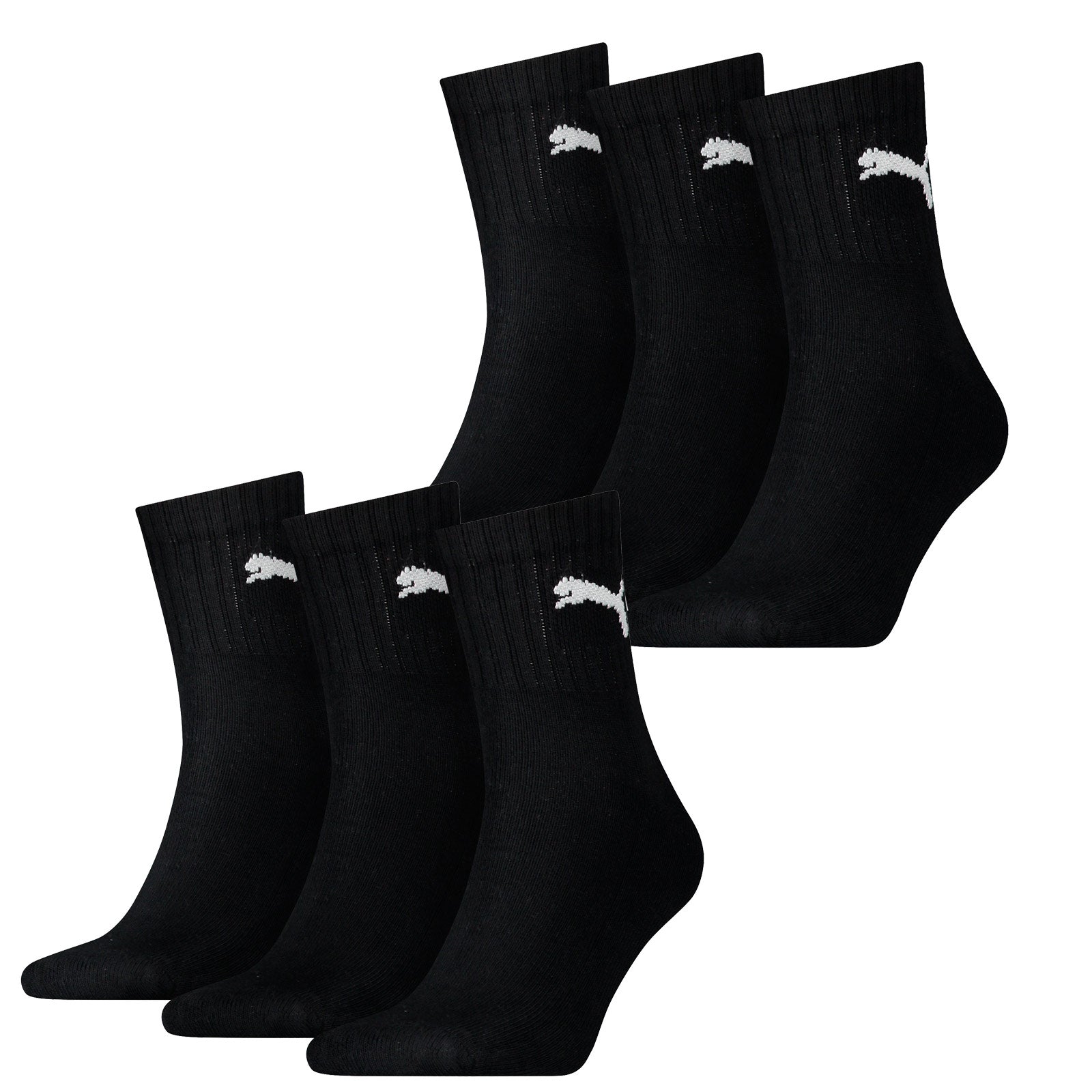 Puma Short Crew Socks 6 Pack, Unisex Sport Socks