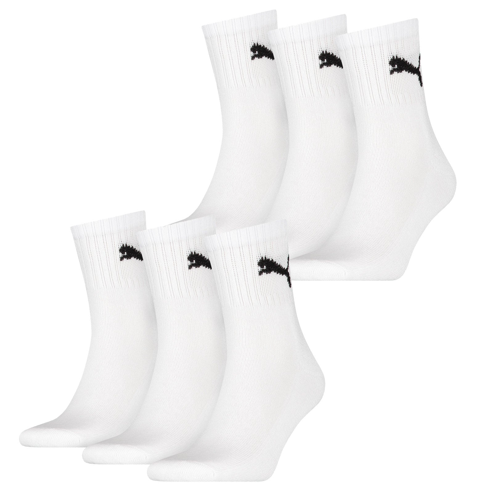 Puma Short Crew Socks 6 Pack, Unisex Sport Socks