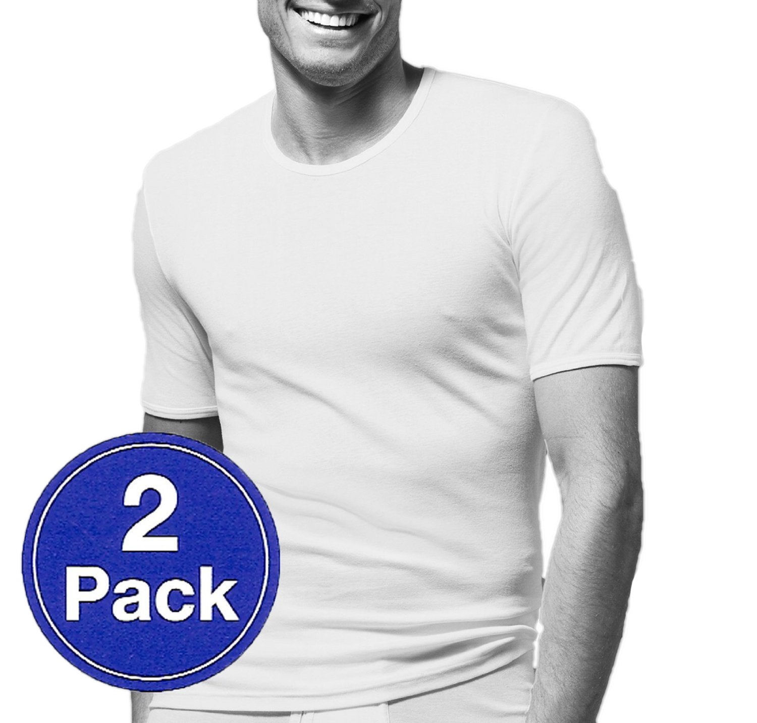 Schiesser 2 Stück ( Doppelpack ) Herren 1/2 Arm Unterhemd Feinripp - Weiß