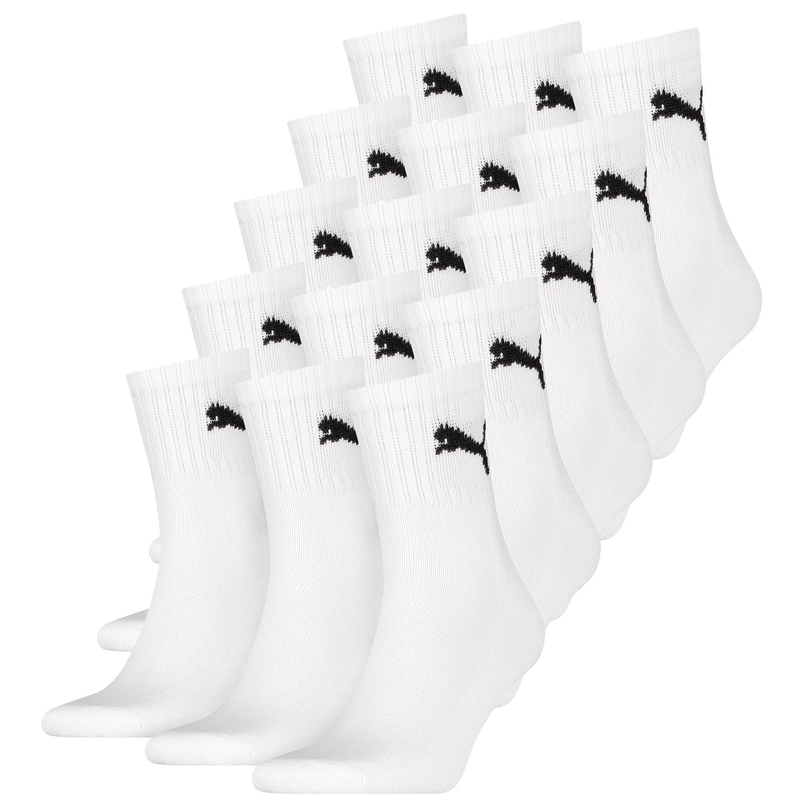 Puma Short Crew Socks 15 Pack, Unisex Sport Socks