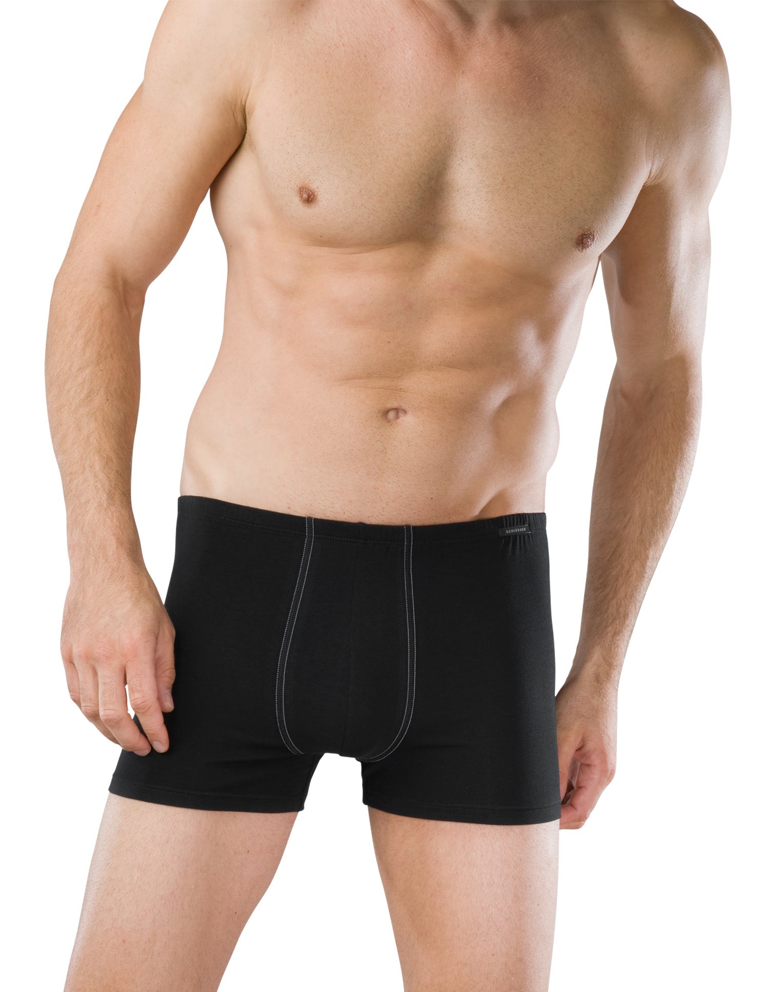 Schiesser Herren Shorts 4 Stück Essential (2x2er Pack) - Schwarz