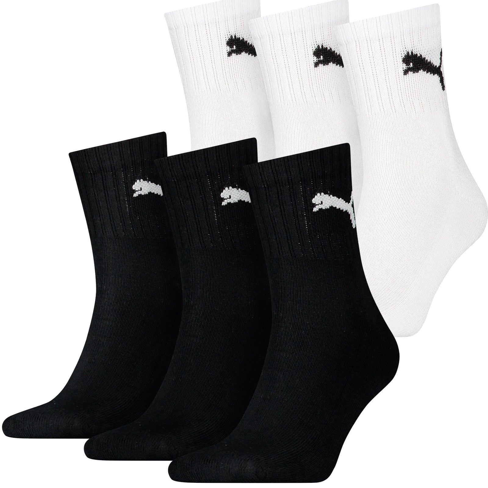 Puma Short Crew Socks 6 Pack, Unisex Sport Socks