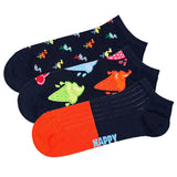 Happy Socks Unisex Sneaker Socks, pack of 3 - Low Socks, Pattern, Color Mix