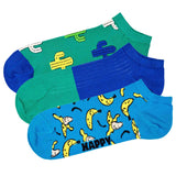 Happy Socks Unisex Sneaker-Socken, 3er Pack - Low Socks, Muster, Farbmix