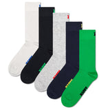 Happy Socks Unisex Socks, 5-pack - Solid Socks, Cotton Blend, Solid Color