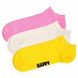 Happy Socks Unisex Sneaker Socks, 3-pack - Solid Socks Low, cotton blend, solid color